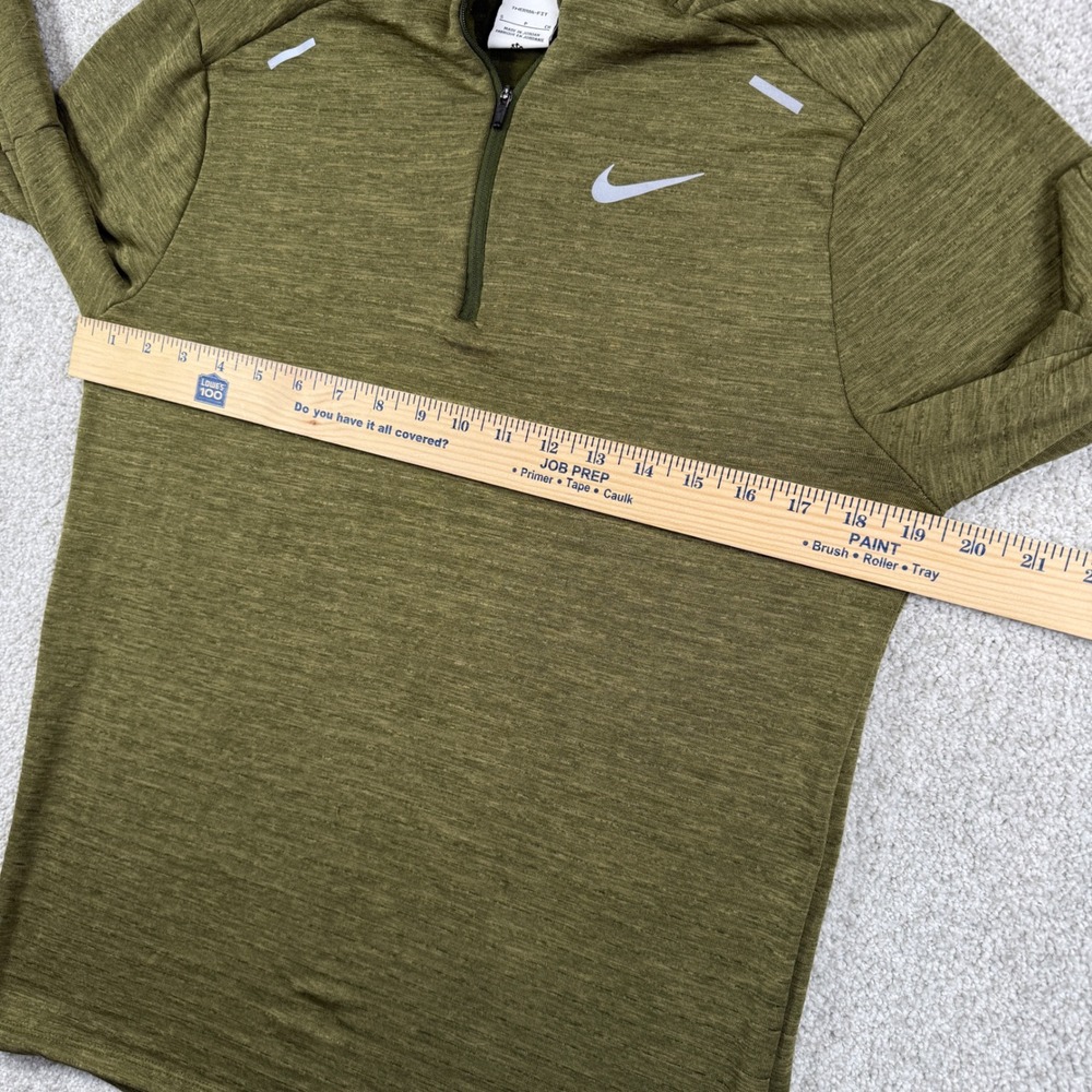 Nike Therma-FIT Running 1/4 Zip Mens Small Olive Green DD5662-326 Pullover - Picture 3 of 7
